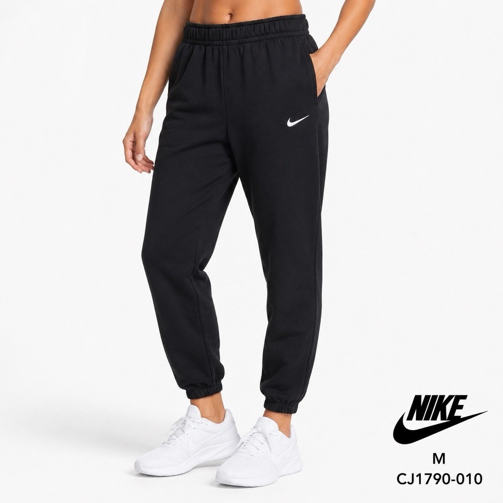 Nike Team Club Fleece Joggers Women's Medium M Black White Swoosh CJ1790-010